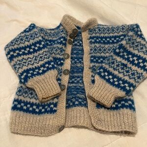 Hand Knit Wool Cardigan